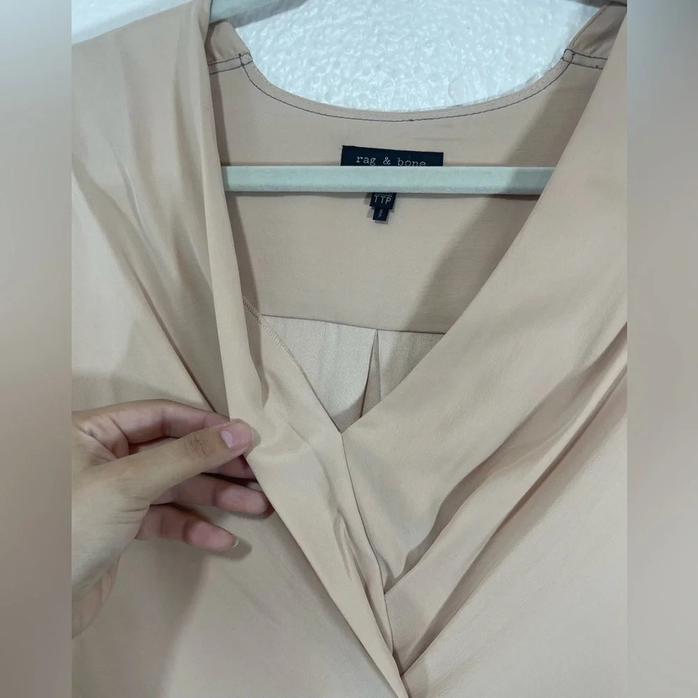 Rag & Bone Shields 100% Silk Drape-Front Top Blou… - image 4